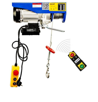 Husar Winch linowa 18m wyciągarka elektryczna BSTP300/600 z pilotem bezprzewodowym uciąg 600kg wciągarka 230V