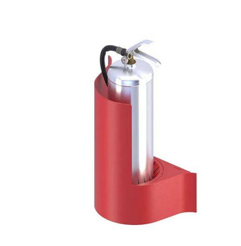 Nowoczesny dizajnerski uchwyt scienny lub podłogowy gaśnicy Daken Wave czerwony 85210