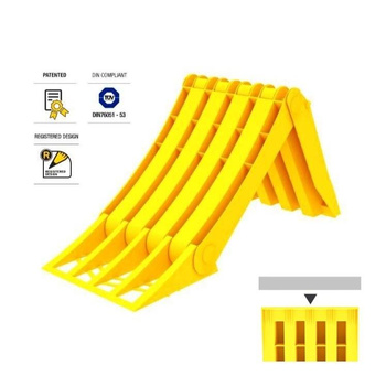 Lokhen duży żółty składany klin 199mm pod koło Origamy 53 z metalem do naczepy TIR