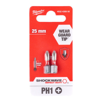 Milwaukee BIT SHOCKWAVE PH1 25mm 2szt