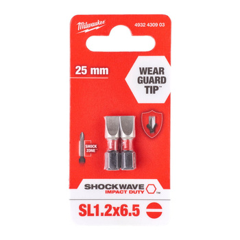 Milwaukee BIT SHOCKWAVE Płaski SL 1.2x6.5 25mm 2szt
