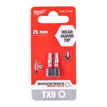 Milwaukee BIT SHOCKWAVE Torx TX9 25mm 2szt